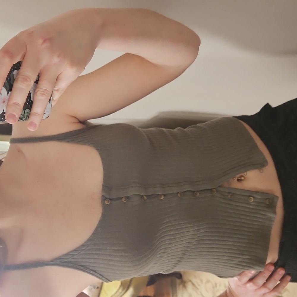 Y2k olive tank top from American Eagle size extra small